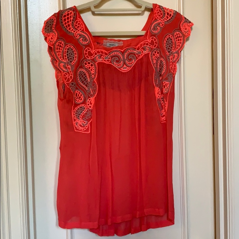 Beautiful Coral Top from Anthropologie (by Isato)